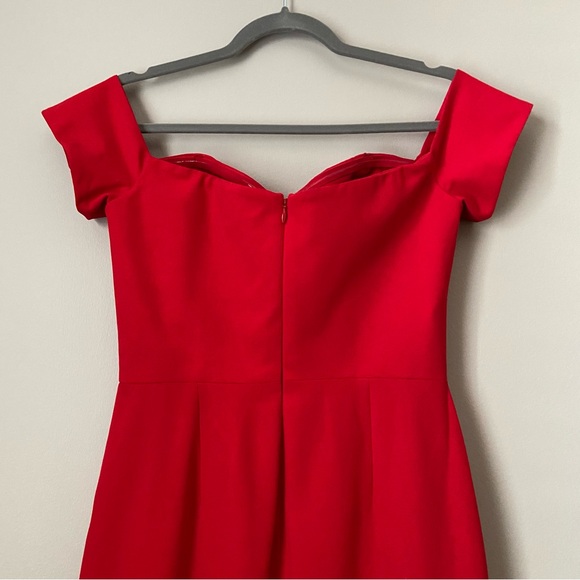 DRESS THE POPULATION Off Shoulder Cocktail Dress Red Size M - Picture 6 of 13